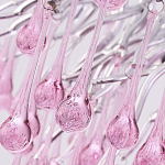 Люстра серебрянная с розовыми стеклянными подвесками в форме капель FAIRYTREE Light варинант исполнения - 5 | Loft Concept в Грозном