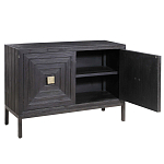 Тумба черная из дерева двухдверная Geometric Double Door Nightstand варинант исполнения - 1 | Loft Concept в Грозном