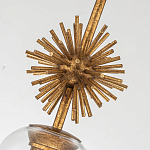 Подвесной светильник золотого цвета с колоколообразным стеклянным плафоном и декоративным элементом Elstead Lighting варинант исполнения - 5 | Loft Concept в Грозном