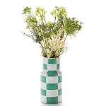 Ваза из фаянса Brighter than the Stars с шахматным принтом бирюзового цвета  варинант исполнения - 3 | Loft Concept в Грозном