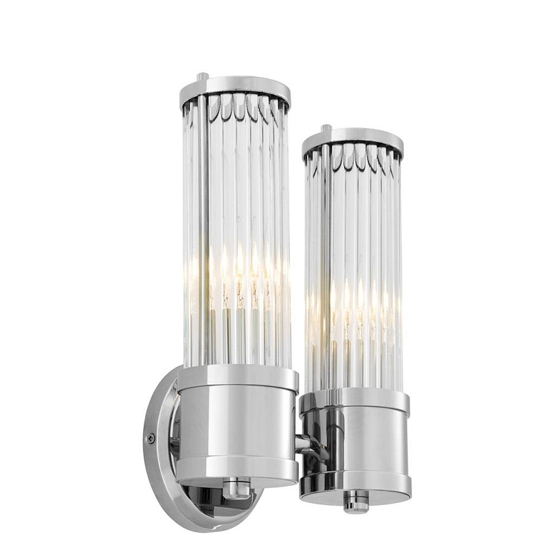 Бра Wall Lamp Claridges Dual Nickel Никель Прозрачное Стекло в Грозном | Loft Concept 