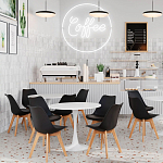 Стул с основой из пластика и мягким сиденьем Arvika Black варинант исполнения - 8 | Loft Concept в Грозном