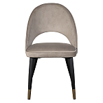 Стул велюровый серо-бежевый Schelde Gray Beige варинант исполнения - 1 | Loft Concept в Грозном