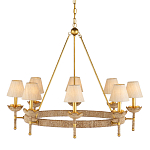 Люстра из кованого железа с отделкой плетеной веревкой и сусальным золотом Parisian Style варинант исполнения - 1 | Loft Concept в Грозном