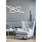 Люстра подвесная с двумя пересекающимися белыми светодиоидными кольцами Luke Lampco Tracer Lamp варинант исполнения - 10 | Loft Concept в Грозном