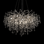 Люстра подвесная с прозрачными стеклянными подвесками в форме капель Диаметр 80 см Droplet Chandelier варинант исполнения - 8 | Loft Concept в Грозном