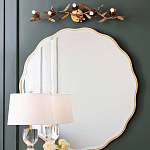 Золотое настенное зеркало Yvon Mirror варинант исполнения - 1 | Loft Concept в Грозном