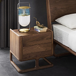 Прикроватный деревянный столик с 2-мя ящиками Moon Walnut Furniture варинант исполнения - 1 | Loft Concept в Грозном