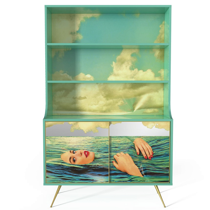 Стеллаж Seletti Seagirl Голубой Золотой в Грозном | Loft Concept 