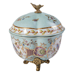 Шкатулка голубого цвета с цветочными орнаментами Blue Garden варинант исполнения - 2 | Loft Concept в Грозном