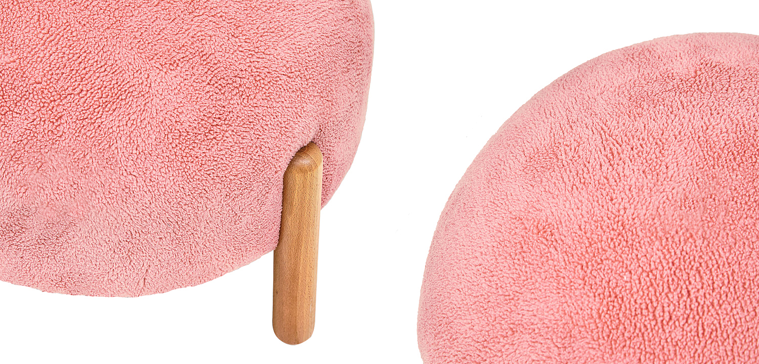 Пуф круглый на деревянных ножках Ralfie Pouf Pink Пуф круглый на деревянных ножках Ralfie Pouf Pink - Loft-Concept в Грозном