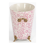 Кашпо из белого фарфора с розовым цветочным орнаментом Eden Garden варинант исполнения - 3 | Loft Concept в Грозном