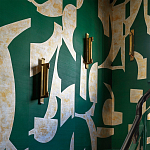 Обои ручная роспись в стиле Арт-деко Symphony Original colourway on Jade silk dupion варинант исполнения - 3 | Loft Concept в Грозном