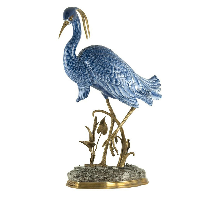 Статуэтка HERON ATLANTA BLUE Синий Бронза Статуэтка HERON ATLANTA BLUE Синий Бронза в Грозном | Loft Concept