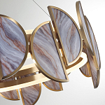 Люстра круглая с полукруглыми плафонами из искусственного алебастра в бронзовой оправе Marbella варинант исполнения - 4 | Loft Concept в Грозном