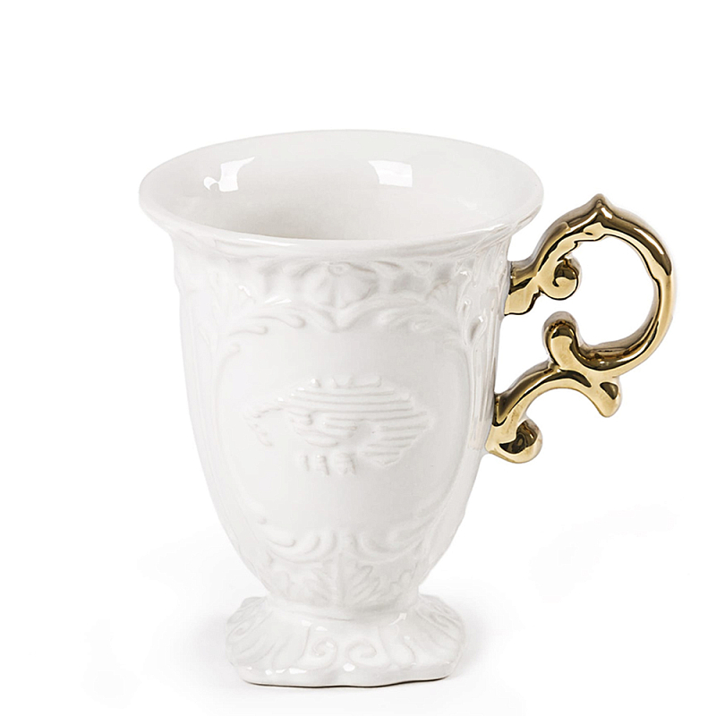 Кружка Seletti I-Mug Gold Белый Золотой в Грозном | Loft Concept 