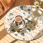 Дизайнерский журнальный стол с круглой столешницей на изогнутых стальных ножках Obafaby варинант исполнения - 3 | Loft Concept в Грозном