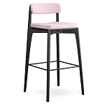 Барный стул из массива ясеня с обивкой из рогожки Elegant Ash Shape варинант исполнения - 1 | Loft Concept в Грозном