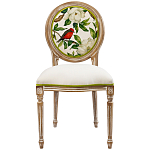 Стул бежевый из натурального бука с изображением птица в саду Blooming Birds варинант исполнения - 1 | Loft Concept в Грозном
