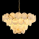 Люстра подвесная четырехъярусная с подвесками в форме дисков Cryptocrystalline Stone варинант исполнения - 2 | Loft Concept в Грозном