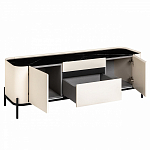 ТВ-тумба белая с чёрной столешницей с 2-мя дверками и ящиком San Marco варинант исполнения - 2 | Loft Concept в Грозном