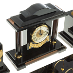 Настольный письменный набор с часами из природного камня обсидиана National Еmblem варинант исполнения - 4 | Loft Concept в Грозном