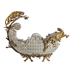 Чаша для фруктов из фарфора бронзовыми фигурками леопардов Eden Garden варинант исполнения - 3 | Loft Concept в Грозном