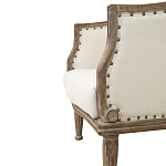 Кресло низкое с мягкой обивкой из льна на 4-х деревянных ножках Emile Armchair beige варинант исполнения - 4 | Loft Concept в Грозном