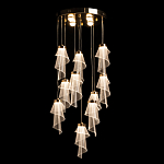 Люстра каскадная с 10-ю прозрачными плафонами Wave Line варинант исполнения - 3 | Loft Concept в Грозном