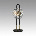 Настольная лампа черного цвета с круглым прозрачным стеклянным плафоном Virelia  варинант исполнения - 3 | Loft Concept в Грозном