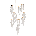 Люстра каскадная с 10-ю прозрачными плафонами Wave Line варинант исполнения - 1 | Loft Concept в Грозном