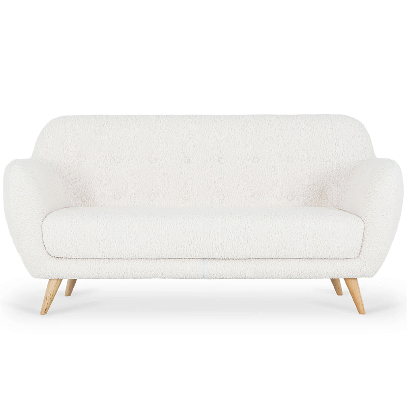 Диван двухместный Palmer Boucle Sofa Молочный Древесина Диван двухместный Palmer Boucle Sofa Молочный Древесина в Грозном | Loft Concept