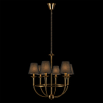 Люстра на металлическом основании бронзового цвета с 6-ю черными конусовидными абажурами Dignity варинант исполнения - 3 | Loft Concept в Грозном