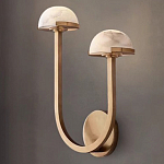 Бра с 2-мя мраморными плафонами на латунном корпусе Light Warm Light варинант исполнения - 4 | Loft Concept в Грозном