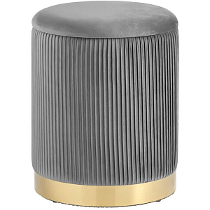 Пуф с ящиком Beatrice серый Glossy Velor