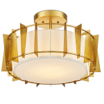 Потолочный светильник круглый с каркасом в форме треугольников и тканевым абажуром Brutal Light варинант исполнения - 3 | Loft Concept в Грозном