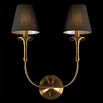 Бра с металлическим основанием бронзового цвета и 2-мя черными конусовидными абажурами Dignity варинант исполнения - 4 | Loft Concept в Грозном