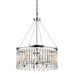 Люстра круглая цвета хром с вертикальными стеклянными трубками и круглыми подвесками Kichler варинант исполнения - 1 | Loft Concept в Грозном