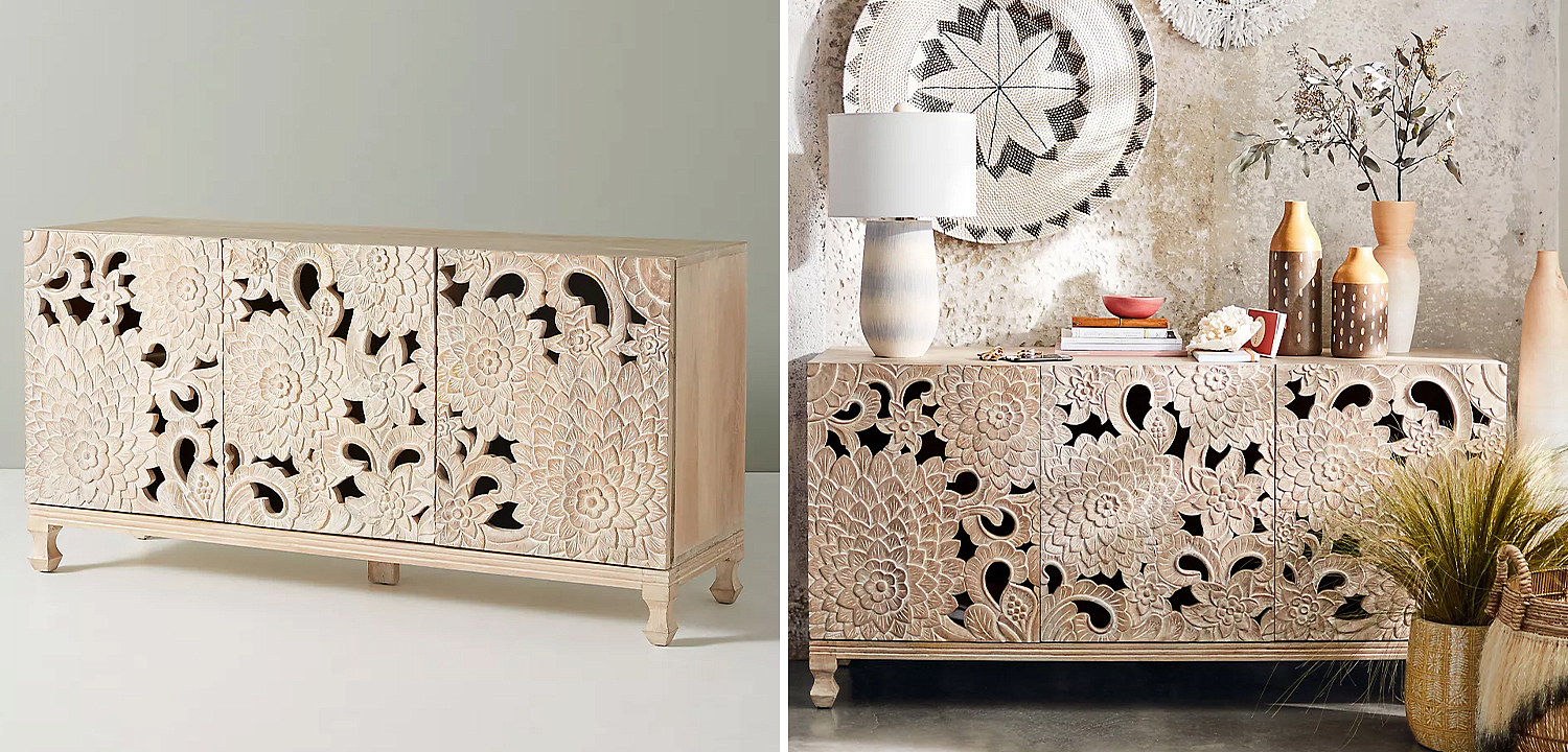 Буфет Handcarved Lotus Media Console Буфет Handcarved Lotus Media Console - Loft-Concept в Грозном