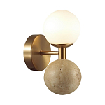 Бра с шарообразным матовым плафоном и шаром из камня на металлическом основании Orb Essence варинант исполнения - 1 | Loft Concept в Грозном