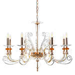 Люстра с 8-ю лампочками и изогнутыми прозрачными элементами из стекла Twisted Glass Candles Chandelier варинант исполнения - 1 | Loft Concept в Грозном