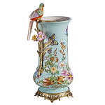 Ваза с птичкой из фарфора с бронзовыми элементами Garden of Eden варинант исполнения - 1 | Loft Concept в Грозном