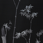 Обои ручная роспись Bamboo Argent on Pitch dyed silk варинант исполнения - 2 | Loft Concept в Грозном