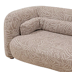 Дизайнерский двухместный диван с мягкими спинкой и подлокотниками светло-коричневый с принтом Madelaine Sofa Cocoa варинант исполнения - 3 | Loft Concept в Грозном