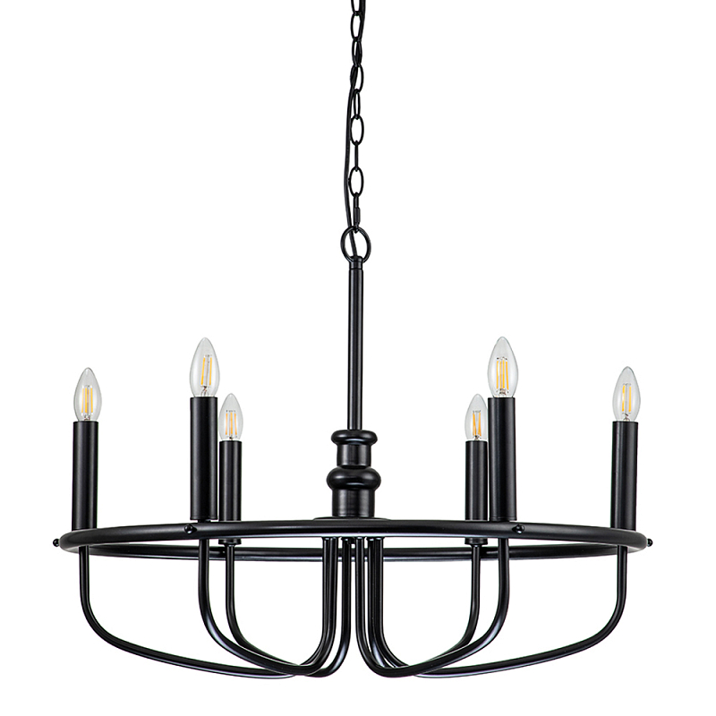 Люстра круглая с 6-ю лампами Kichler Латунь Черный Никель в Грозном | Loft Concept 