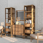 Витрина правая из массива дуба с 5-ю полками и 2-мя ящиками Tasteful Furniture варинант исполнения - 3 | Loft Concept в Грозном