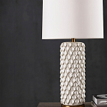 Настольная лампа покрытая лепестками белых цветов Fancy Calla Lily варинант исполнения - 3 | Loft Concept в Грозном