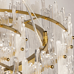 Люстра круглая с прозрачными стержнями разной длины Textured Glass Chandelier варинант исполнения - 10 | Loft Concept в Грозном