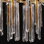 Люстра подвесная золотого цвета с разветвленными ветвями и прозрачными стеклянными подвесками Droplet Chandelier варинант исполнения - 7 | Loft Concept в Грозном