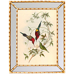 Постер с изображением птиц и цветов в зеркальной раме Blooming Birds Poster варинант исполнения - 2 | Loft Concept в Грозном